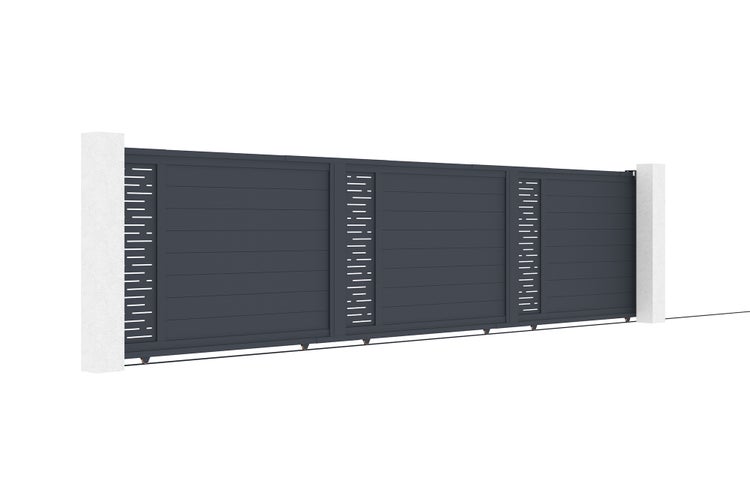 Schiebetor 6m ARLBERG H.140cm Aluminium + RANGER C300 Motorisierung