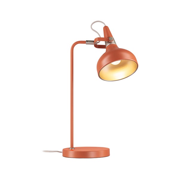 Orangefarbene Schreibtischlampe