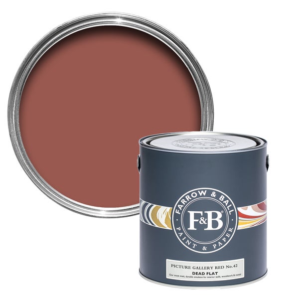Farbeimer mit roter Farbe von Farrow & Ball