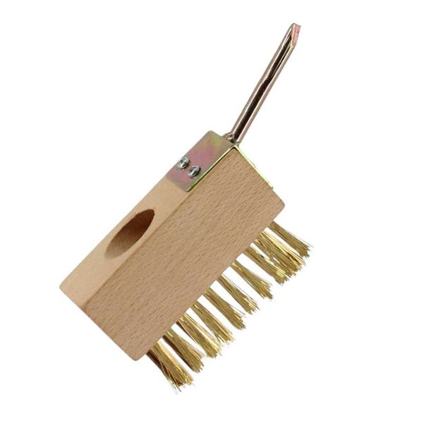 Unkrautbürste (Messing) mit Auskratzharken