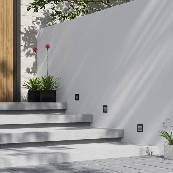 Arcchio LED Wandleuchte außen Zamo (Modern) in Schwarz aus Aluminium (1 flammig, ) - Wandeinbauleuchte für Außen Wandlampe Außenwand/Hauswand Haus Terrasse & Balkon Flurleuchte