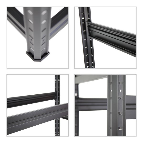 PROREGAL Mega Deal 2x Reifenregal Dino HxBxT 180 x 120 x 50 cm Fachlast 150 kg bis zu 24 Reifen Schwarz
