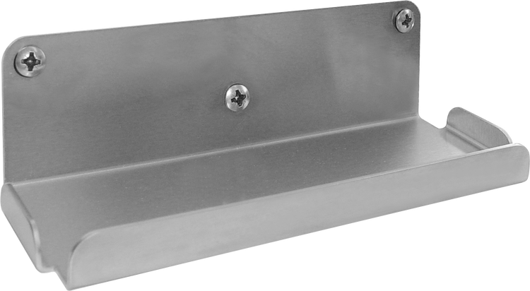 Wandhalterung aus Edelstahl mit drei Befestigungsschrauben.