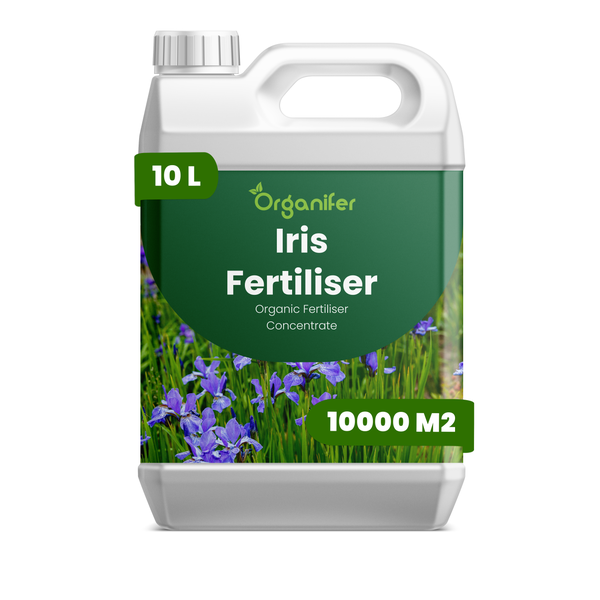 Organifer Iris-Dünger, organisches Dünger-Konzentrat, 10 Liter Kanister für 10000 Quadratmeter.