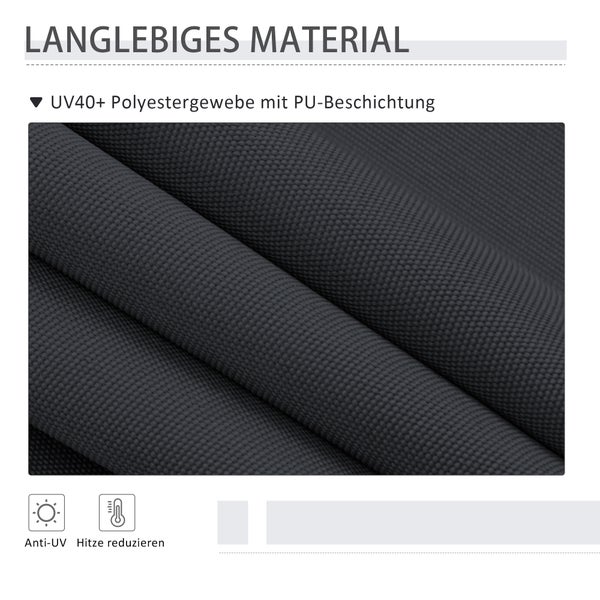 Outsunny Senkrechtmarkise,Vertikalmarkise mit Handkurbel, Wasserfest Sichtschutz, Einziehbares Sonnenschutz UV-beständig, Verstellbare Seitenmarkise, 200 x 215-305 cm für Balkon, Terrasse, Grau