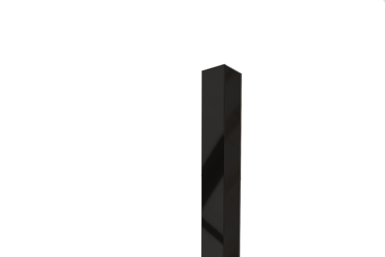 Inneneck-Li-Profil aus Edelstahl 2 cm x 2 cm x 270 cm – glänzend schwarz