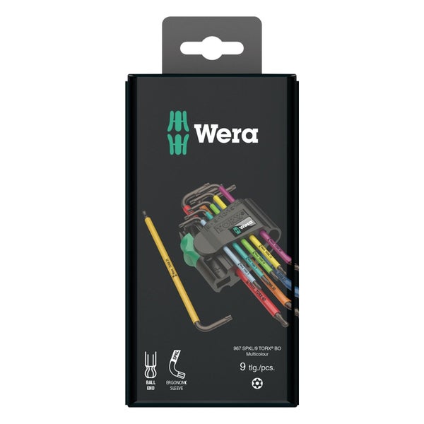 Wera 9-teiliges Torx Winkelschraubendreher Set in einer Verpackung