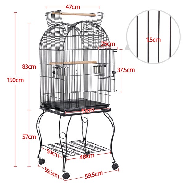 Yaheetech Vogelkäfig für Nymphensittich , Schwarz