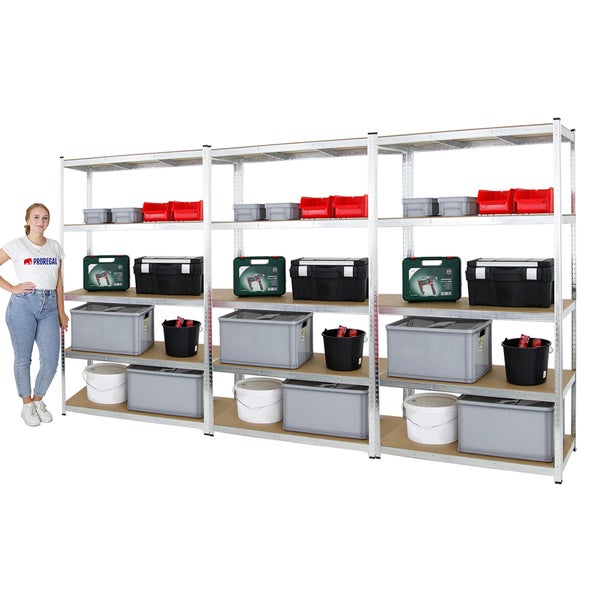 PROREGAL Mega Deal 3x Schwerlastregal Giant Ragnar HxBxT 200 x 120 x 50 cm Fachlast 175 kg Verzinkt