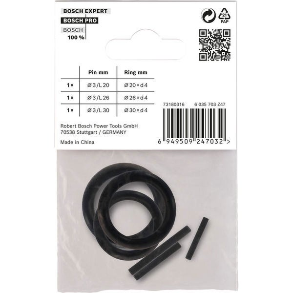 Bosch Haltering und Stift für PRO Impact Steckschlüsseleinsätze, 1/2 Zoll, 6‑tlg. - 2608003066