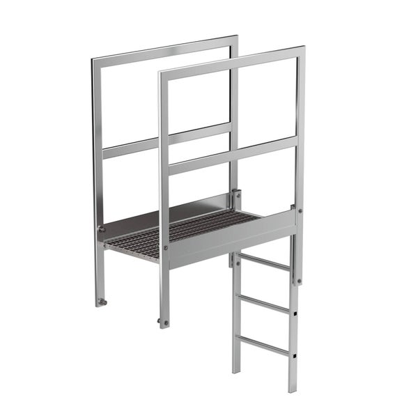 Metall-Arbeitsbühne mit Gitterrost und Leiter