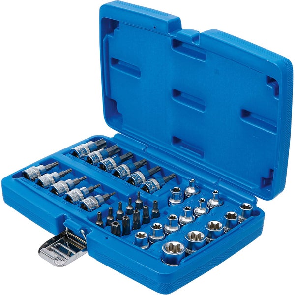 Steckschlüssel-Satz in blauer Kunststoffbox