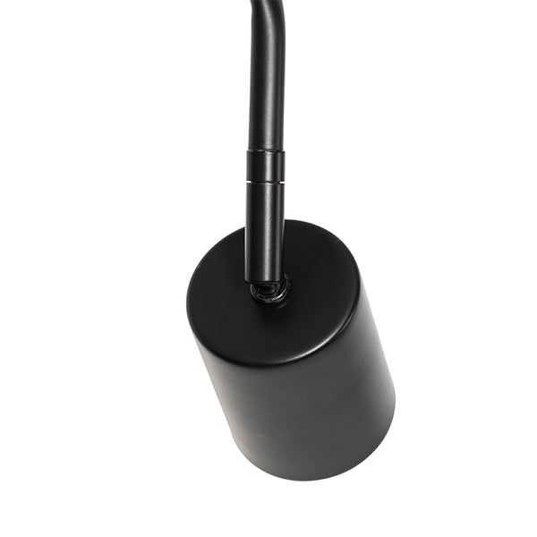 Schwarze Deckenleuchte mit zylindrischem Lampenkopf