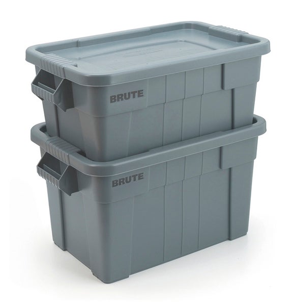 PROREGAL Rubbermaid Robuste Aufbewahrbox Mit Deckel und Griffen 75,5 Liter HxBxT 38,4 x 44,1 x 70,7 cm Grau