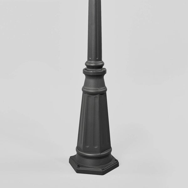 Lindby Mastleuchte außen Edana (spritzwassergeschützt (Modern) in Schwarz aus Aluminium (1 flammig, E27) - Kandelaber Außenleuchte