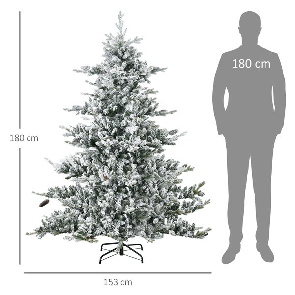 HOMCOM Weihnachtsbaum, Φ153 x H180 cm, PE, Grün