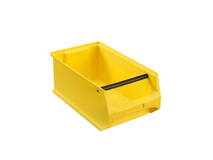 PROREGAL SparSet 5x Gelbe Sichtlagerbox 4.1 mit Griffstange HxBxT 15 x 20 x 35 cm 7,2 Liter Sichtlagerbehälter