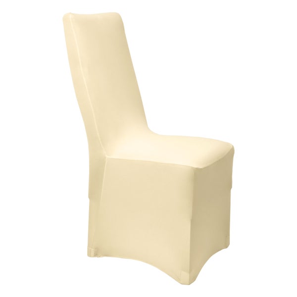 Beautissu Leona Stuhlhusse 95x45cm Creme Stretch Bankett