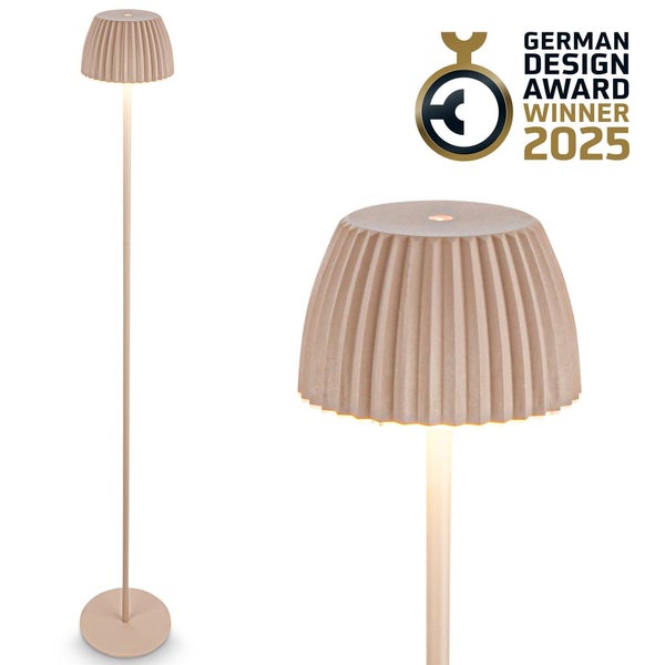 LED Akku Stehleuchte stufenloser Touchdimmer 4,2W 400 lm 2700 K höhenverstellbar Riffle beige