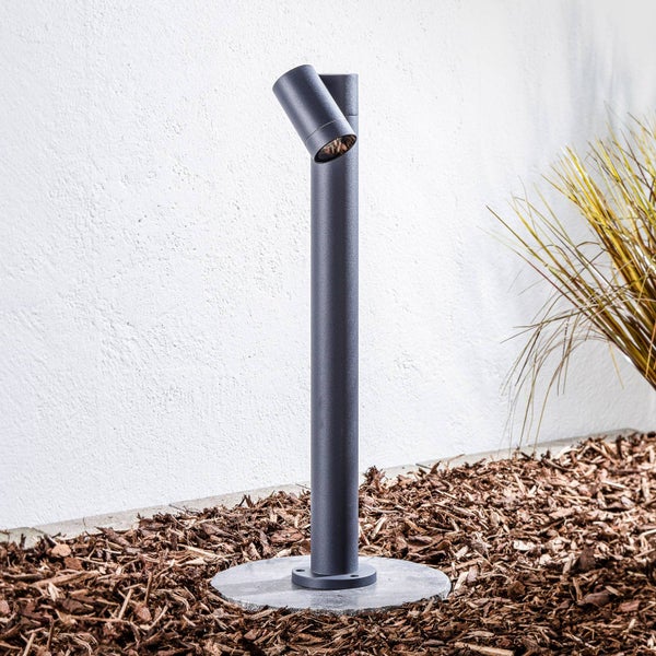 PRIOS Außenleuchte Tulimar (Modern) in Schwarz aus Aluminium (1 flammig, GU10) - Wegeleuchte Pollerleuchte Wegelampe Sockelleuchte