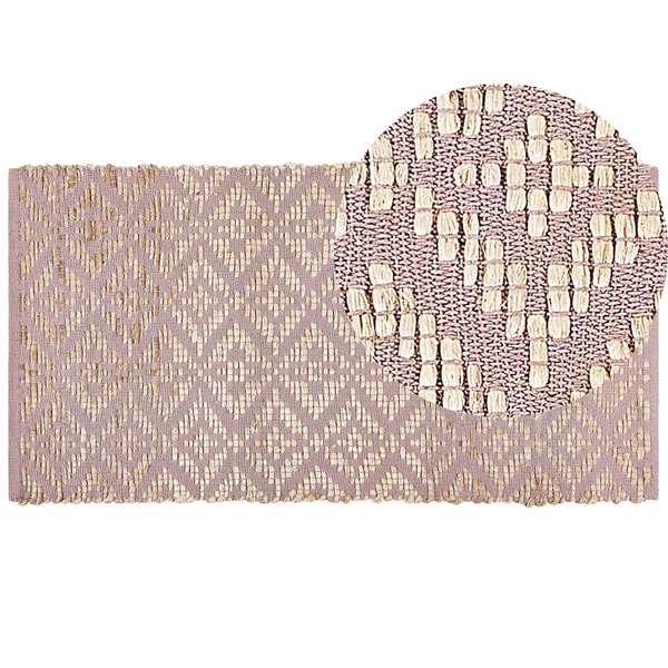 Teppich GERZE Rosa 80 x 150 cm Baumwolle