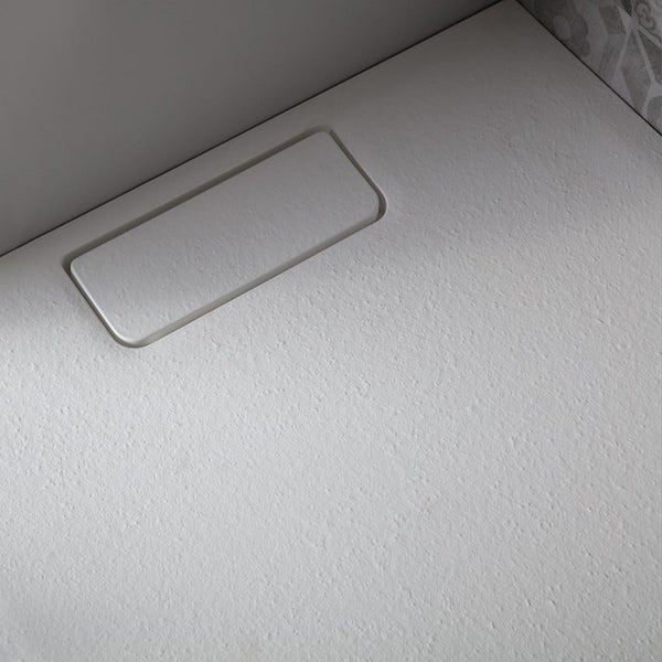 Einbauduschwanne 70X100 CM weiß in Steinoptik mit Antirutschbeschichtung | Mart