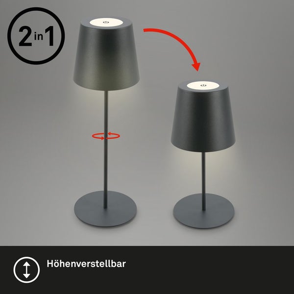 FULFILMENT ONLY 2 x LED accu table lamp,anthracite