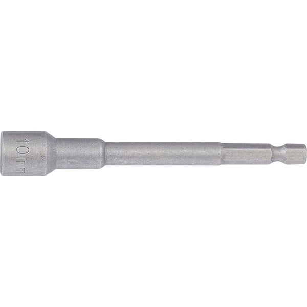 BGS Steckschlüssel-Einsatz Sechskant extra lang für Bohrmaschinen Antrieb Außensechskant 6,3 mm (1/4) SW 10 mm - 2766