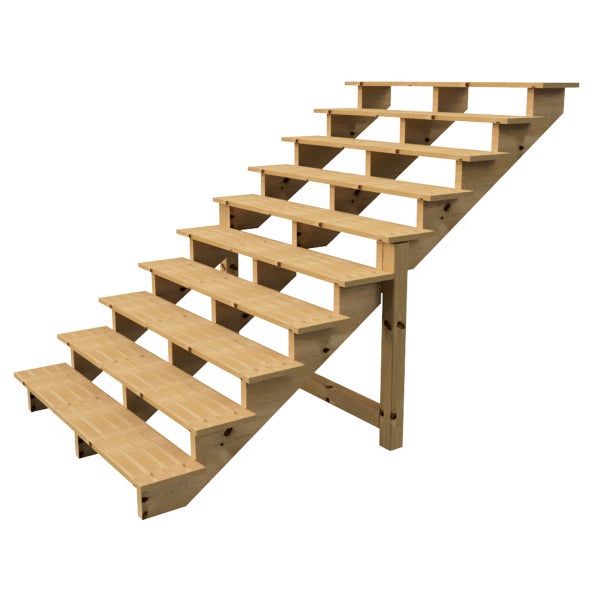 Holztreppe mit sieben Stufen