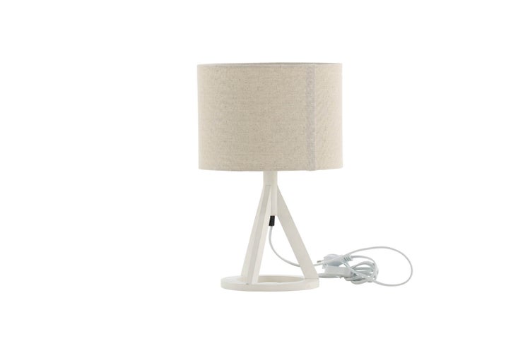 Kona Beleuchtung Tischlampe 25x18x50,5cm stof beige, weiß. 18 X 25 X 51 cm