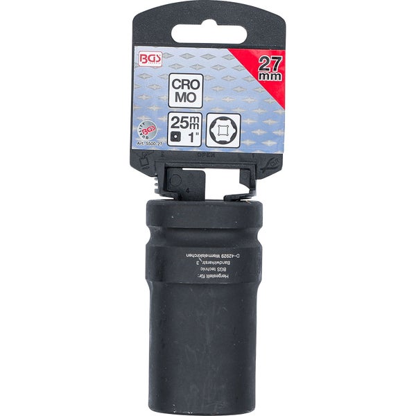BGS Kraft-Steckschlüssel-Einsatz Sechskant tief Antrieb Innenvierkant 25 mm (1) SW 27 mm - 5500-27