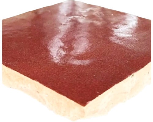 Handgefertigte Wandfliese Zellige Alhambra 04 Rouge Medaillon 10x10cm glänzend