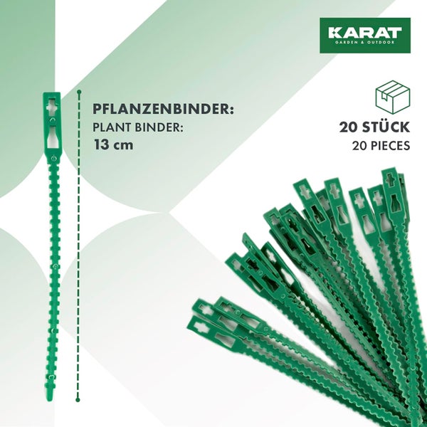 FLOORDIREKT Pflanzennetz-Set Mina - Gartenbedarf - Rankhilfen - aus grünem Kunststoff - mit großem Netz - 2 x 5 m - 42-teilig