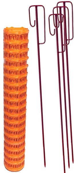 Absperrzaun Set 4 Absperrhalter + 10m Fangzaun orange 150g m²