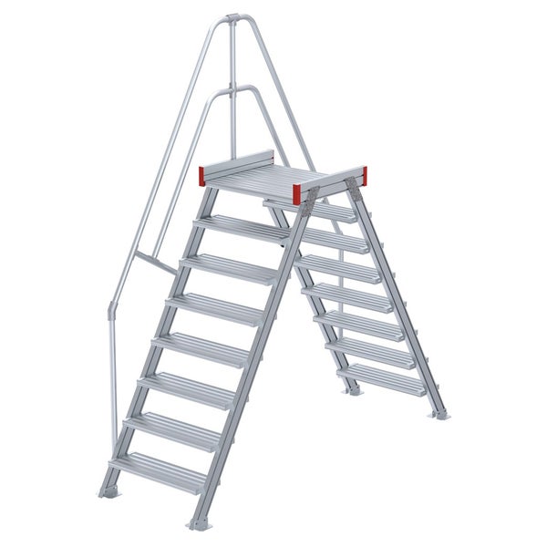 Aluminiumtreppe mit Plattform und Handlauf