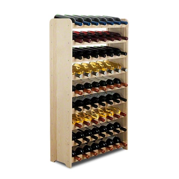 PROREGAL Weinregal Pinotwine C HxBxT 112,8 x 72,8 x 26,5 cm 63 Flaschen Massives Kiefernholz Natur Unbehandelt