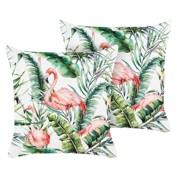 Gartenkissen 2er Set ELLERA Tiermuster 45 x 45 cm Grün