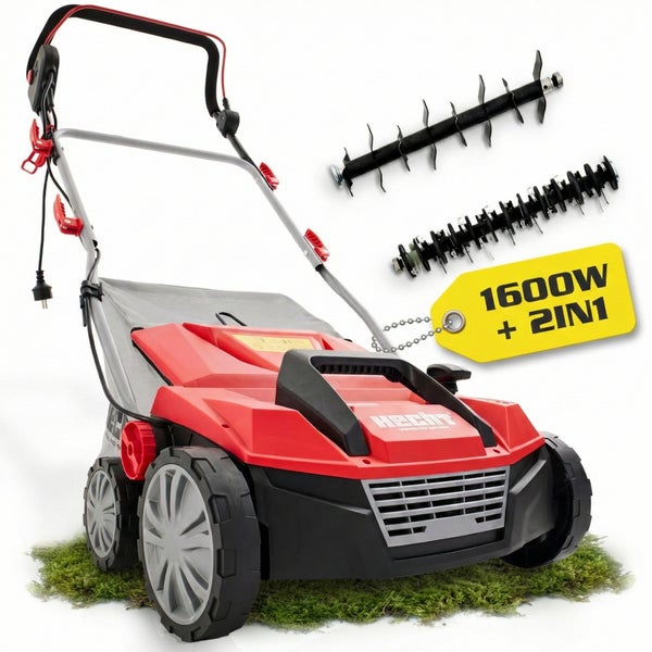 Elektrischer Vertikutierer mit zwei Walzen und 1600 Watt Leistung