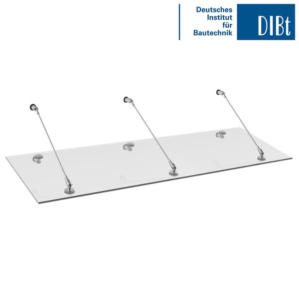 Vordach Glas Glasvordach VSG Echtglas Edelstahl 2000x900 Überdachung Türdach