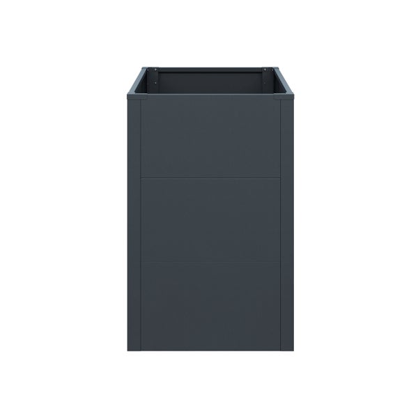 Rechteckiges Hochbeet-Modul aus Metall in Anthrazit.