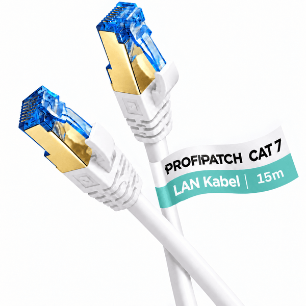 Profipatch Kategorie 7 Netzwerkkabel mit RJ45 Steckern, 15 Meter Laenge, fuer stabile Internetverbindungen