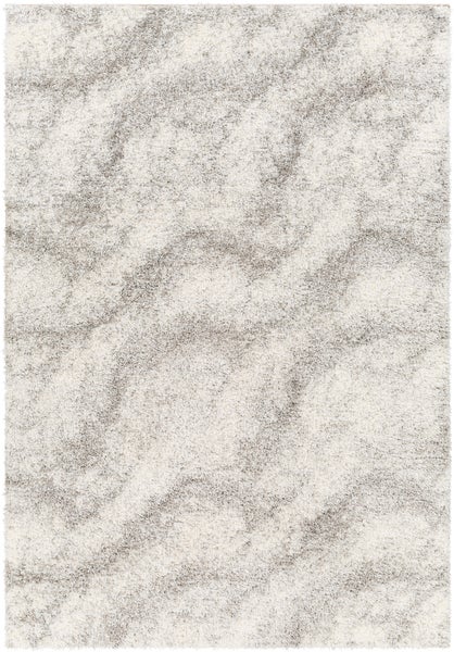 Moderner Hochfloriger Shaggy Teppich Elfenbein/Grau 160x213 cm MARINA