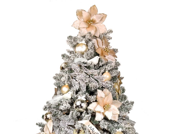 Geschmückter künstlicher weihnachtsbaum mit 120 Stk Kugeln SOFT TONES 270 cm mit Metallständer