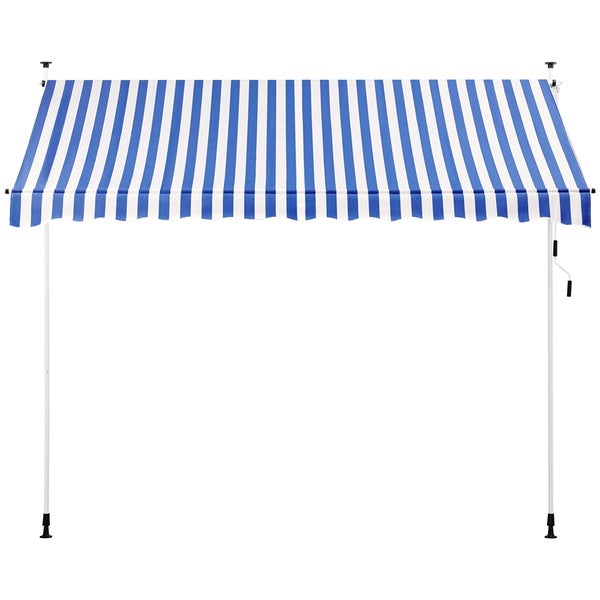 Markise mit blau-weissen Streifen für den Aussenbereich