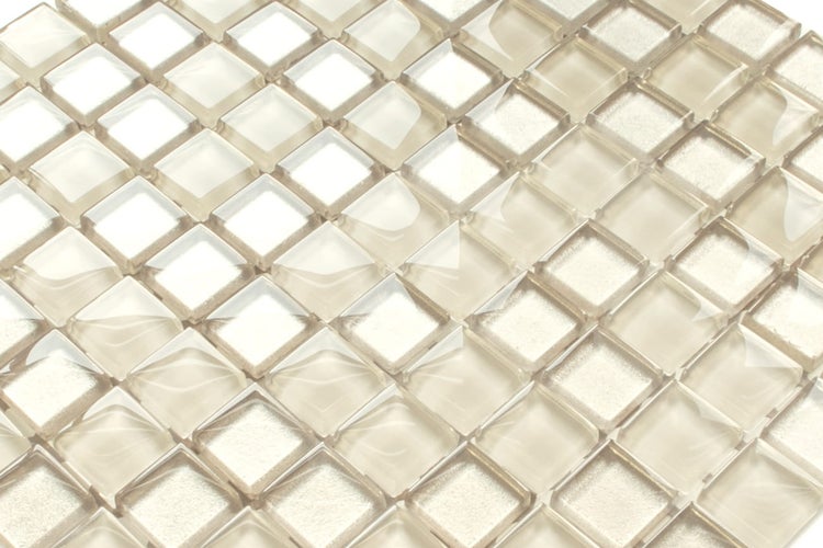 Glasmosaik auf Netz für Bad und Küche 30cm x 30cm  - Macchiato