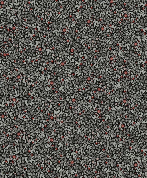 Masureel Tapete Blumen Schwarz - 53 cm x 10.05 m - 632029