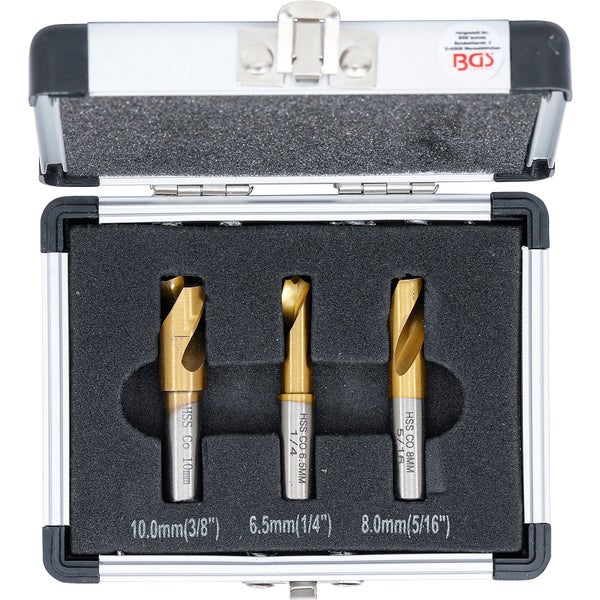 Bohrer Set in einem Metallkoffer, 10 mm, 6.5 mm und 8 mm