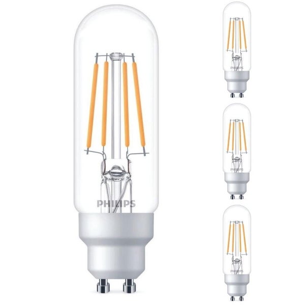 Philips LED Lampe ersetzt 40W, GU10 Röhrenform T30, klar, warmweiß, 470 Lumen, nicht dimmbar, 4er Pack