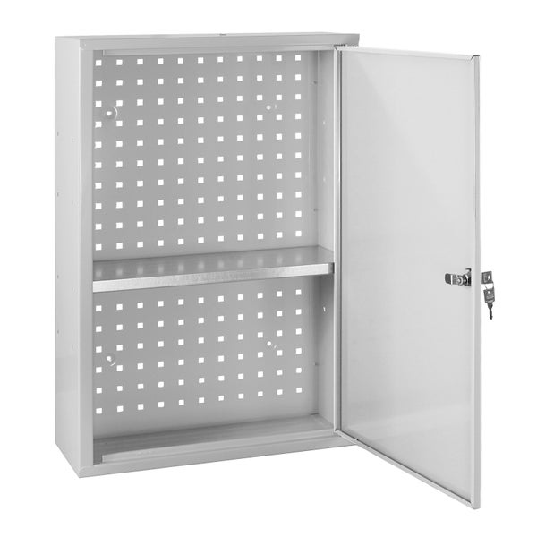 PROREGAL Werkzeugwandschrank mit Tür 1 Fachboden HxBxT 75 x 50 x 20 cm Lichtgrau