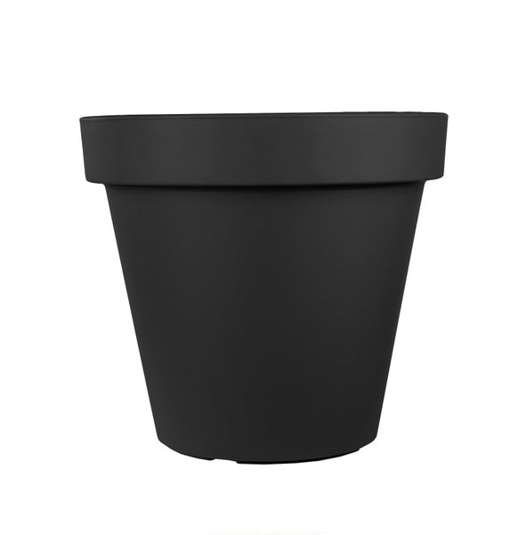 3x XL Blumentopf Ø 50 cm aus Kunststoff - Anthrazit - Pflanztopf Containertopf Übertopf Pflanzkübel rund - Drainage-Möglichkeit